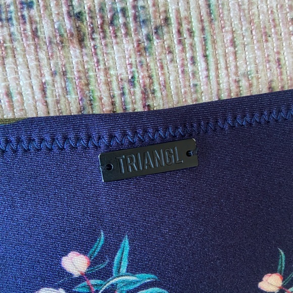 TRIANGL Blue Floral Neoprene Bikini Bottoms Size Small - Picture 4 of 6